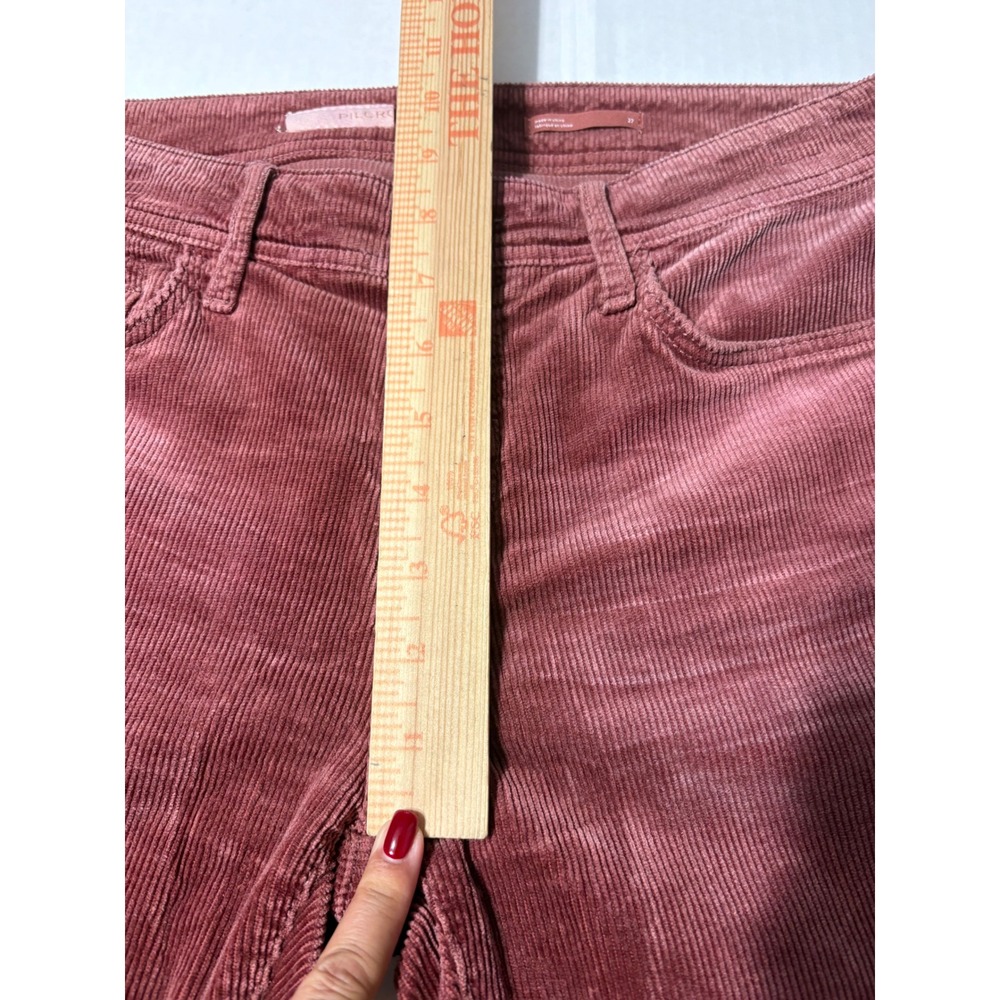 Pilcro Burgundy Rose Corduroy Slim Boyfriend Crop Mid Rise Stretchy 27 - Picture 12 of 15